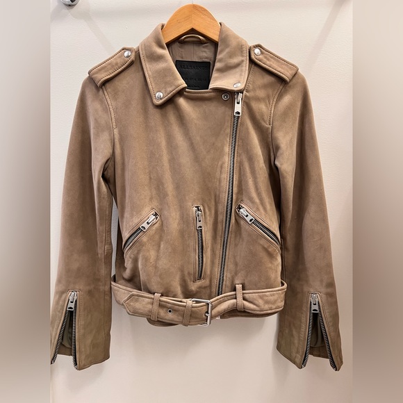Women’s All Saints Balfern suede jacket US size 6 - Picture 1 of 5